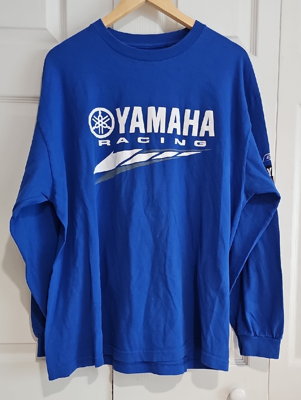 🏁 Yamaha Racing Long Sleeve Tee | Size XL | Blue Graphic Logo Moto Style